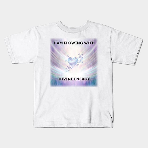 I am flowing with divine energy Kids T-Shirt by Youniverse in Resonance